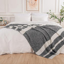 NEXHOME PRO Stripe Throw Blanket, Knit Blanket for Couch Bed Sofa Picnic, Ultra Soft Fuzzy Blankets, Luxury Striped Blanket for Women, Pet, Gifts, Black, 50 x 60 inches by TinyTreasures Baby Boutique