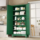 Kitchen Pantry Storage Cabinet with Doors and Adjustable Shelves, Metal ClosetMaid Food Pantry Cabinets, 75" Tall Freestanding Cupboard for Kitchen, Laundry or Utility Room, Green by CozyNest Decor