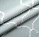 MIUCO Moroccan Embroidery Semi Sheer Curtains Faux Linen Grommet Curtains for Living Room 52 x 84 Inch 2 Panels Set, Sea Foam by CozyNest Decor