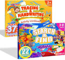 Search and Find Book, and Handwriting Practice & Tracing Books for Kids 3-8 - 50+ Travel Games for Car and Airplane, Preschool Learning Activities, Kindergarten Workbooks, Gift for Kids by TinyTreasures Baby Boutique