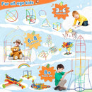 Ggiibro Straw Constructor Toys STEM Building Toys 800Pcs Toys for 3+ Year Interlocking Plastic Toys Engineering Toys Thin Tube Blocks Toy Educational Toy Kit for Indoor Kids Toys with a Storage Box by TinyTreasures Baby Boutique