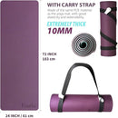 Extra Thick Exercise Yoga Mat with Strap - 2/5 Inch (10MM), Non-Slip Workout Mat for Yoga, Pilates, and Floor Exercises by TinyTreasures Baby Boutique