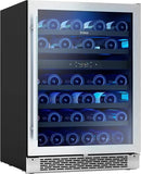 Zephyr BWN24C02AG Brisas 24 Inch Wide 46 Bottle Capacity Built-In or Freestanding Wine Cooler with Dual-Pane Door - Stainless Steel by CozyNest Decor