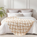 Snuggle Sac Chevron Throw Blanket for Couch, Reversible Super Soft Warm Blankets Cozy Knit Fuzzy Plush Lightweight Throws for Sofa, Bed, Camping, Beige,50x60 inches by TinyTreasures Baby Boutique
