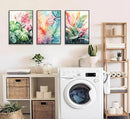 3pcs Tropical Botanical Canvas Wall Art Monstera Leaves Posters Botanical Prints Bohemian style Wall Decor Pictures Palm Leaves Paintings for Bathroom living room Decoration Unframed by CozyNest Decor