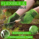HANDLANDY Leather Work Gloves for Men & Women, Reinforced Durable Garden Gloves, Cowhide Working Glove for Gardening by GreenHaven Gardens