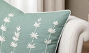 VAGMINE Hand Embroidered Daisy Accent Throw Pillow Cover - 20x20 Inches Square - 100% Cotton Light Teal Decorative Cushion Cover for Couch, Sofa, Bed - Textured Embroidery - Elegant Floral Home Décor by CozyNest Decor