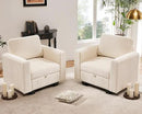 38.5 Oversized Accent Chair with Storage Ivory Corduroy, Single Modern Accent Sofa Chair with Arms for Apartment Living Room (21" Deep Seat) by CozyNest Decor
