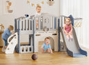 XJD 9 in 1 Toddler Slide Set, Kids Slide for Toddlers Age 1+, Toddler Climber Slide PlaySet with Basketball Hoop and Ball,Outdoor Indoor Playground for Toddlers 1-3 (Blue) by TinyTreasures Baby Boutique