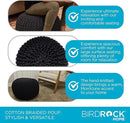 BIRDROCK HOME Round Pouf Ottoman | Cotton Braided Foot Stool with Bean Bag Filling | Boho Foot Rest for Living Room & Bedroom | Compact & Comfortable Seating, Lightweight & Soft | Charcoal by CozyNest Decor