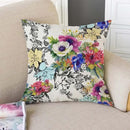 TSSOHU Throw Pillow Cover Vivid Colorful Garden Print Blossoming Wildflowers Birds Leaves Branches Decorative Throw Pillow Case Square 18" x 18" Home Couch Bed Pillowcase by CozyNest Decor