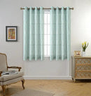 MIUCO Moroccan Embroidered Semi Sheer Curtains Faux Linen Grommet Window Panel Pair for Kitchen 52 x 63 Inch, Subtle Green by CozyNest Decor