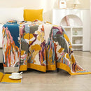 Boho Large Throw Blanket for Bed Couch 60" x 80 "100% Cotton Gauze Fall Blankets Home Decor Soft Lightweight for Sofa Quilt with Floral Butterfly by CozyNest Decor