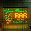 Personalized Beer Pub Bar Signs with Your Name for home wall light up with personalized pub name, man cave accessories, beer themed neon customizable lighted sign by CozyNest Decor