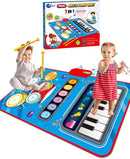 Toys for 1 Year Old Boy Gifts, Baby Musical Mat with Piano & Drum, Adjustable Volume, 12-18 Months Toddler Toys, Christmas Birthday Easter Gifts for 1-2 Year Olds Boys Girls (Blue) by TinyTreasures Baby Boutique