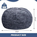 Large Bean Bag Chair, 6FT Giant Beanbag Chairs with Memory Foam Filled, Bean Bag Chairs for Adults, Ultra Soft Lazy Sofa for Living Room Bedroom (Grey) by CozyNest Decor
