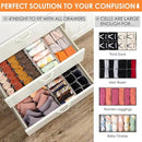 12 Pack Sock Underwear Drawer Organizer Dividers, 116 Cells Fabric Foldable Dresser Closet Organizers and Storage Bins for Baby Clothing, Women Men Underwear Socks, Bra, Ties, Scarf by CozyNest Decor