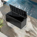 270 Gallon Waterproof Large Resin Deck Box Indoor/Outdoor Lockable Storage Container and Seating for Garden, Pool, and Patio (270 Gallon, Black) by GreenHaven Gardens