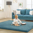 Baby Play Mat for Floor Tummy Time Mat Nursery Muscle Area Playroom Rug Tatami 79"x138" Memory Foam 1.3" Thick Crawling For Babies,Toddlers, Infants, Kids,Floor(Green) by CozyNest Decor