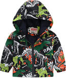 TUIJI Toddler Boys Girls Cartoon Print Zip Jacket Hooded Trench Lightweight Kids Coats Windbreaker Outdoor Cute Dust Coats by TinyTreasures Baby Boutique