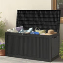 100 Gallon Storage Box, Waterproof Resin Deck Box with Hydraulic Piston Design, Lockable Storage Bench for Package Delivery, Storage Bin for Patio Cushions, Garden Tools, Black by GreenHaven Gardens