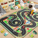 Kids Rug, Race Track Baby Play Mats, Realistic 3D Cascading Surround Route,5x7 Ft Kids Rug for Playroom, Great for Playing with Cars and Toys, Non-Slip Car Carpet by CozyNest Decor