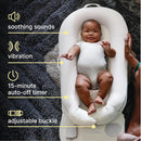 MyBaby 3-in-1 Calming Baby Cushion, Soothing Comfort for Newborns & Infants, Snuggling Sensation, Sound and Vibration, Designed for Safety, Rechargeable & Machine-Washable, by Homedics, White by TinyTreasures Baby Boutique