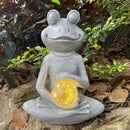 Solar Frog Garden Figurines Solar Lights Yoga Frog Statue for Outdoor Garden Patio Yard Frog Decor Gifts for Women Grandma Mother's Day Birthday Gifts by CozyNest Decor