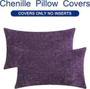 CaliTime Throw Pillow Covers Decorative 16 X 26 Inches Pack of 2 Cozy Chenille Cushion Cases for Couch Sofa Bed Living Room Home Plum Purple by CozyNest Decor