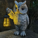 Garden Statues, owl Outdoor Figurines Decorated with Solar Lights, Unique Christmas Birthday Gifts for Moms, Grandmas, Women, Wives, Sisters (Grey Owl1) by CozyNest Decor