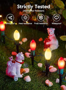 Brightown Frosted C9 LED Christmas Lights Outdoor, 32Ft Christmas Pathway Lights with 25 LED Bulbs and Stakes, Christmas Decorations Outside Driveway Walkway Sidewalk, Red and Warm White by GreenHaven Gardens