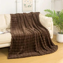 YUSOKI Luxury 3D Bubble Throw Blanket 2lb,All Ages,Home Decoration, (Brown,50 * 60inches) by CozyNest Decor