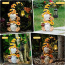 Solar Bee Garden Gnomes with LED Lantern – Waterproof Stacked Outdoor Decor for Yard, Patio – Unique Gnome Gift for Mom, Grandma, Women (Weatherproof Resin Outdoor Statues) by GreenHaven Gardens
