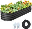 2 Pcs 4.5x2x1ft Oval Raised Garden Bed, Galvanized Raised Beds,Open-Ended Base Metal Raised Planter Beds,Garden Bed Outdoor,Planter Raised Boxes for Vegetables, Flowers,Tool-Free Asse,Gray by CozyNest Decor