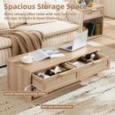 LEYAOYAO Boho Rattan Coffee Table and End Table Sets, 48" Wide Center Tables & 23" Night Stand with 3 Drawers, Natural Wood Coffee Table for Living Room 2 Piece Set by CozyNest Decor