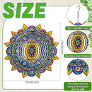 Mandala Wind Spinners, 3D Metal Wind Spinners Outdoor for Yard and Garden,12inch Stainless Steel Hanging Wind Spinners, Kinetic Yard Art Garden Decor Ornament Gifts by GreenHaven Gardens