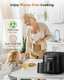 Nuwave Brio Plus Air Fryer 8 Qt, New & Improved, PFAS-FREE, 7 Digital One-Touch Cook Functions that AIR FRY, BAKE, ROAST, DEHYDRATE, TOAST, REHEAT, PREHEAT, 150 Presets, 50°F~400°F, 700/1500/1800W by CozyNest Decor