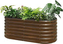 SnugNiture Galvanized Steel Raised Garden Bed, 4x2x2 ft, Outdoor Oval Deep Root Planter Box for Growing Vegetables, Flowers and Fruits by CozyNest Decor