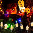 4 Pack Halloween Smiley Elves Pathway Lights, 7Ft Outdoor Halloween Decorations Lights with LED Smiling Ghost Yard Stakes Lights for Outdoor Garden Walkway Patio Backyard Halloween Party Decor by GreenHaven Gardens