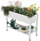 Elevated Raised Garden Bed with Wheels,Outdoor Large Resin Patio Planter Box Stand Divisible with Drain Plug,Water Monitor for Plants Vegetables Flowers Fruits(Ashen) by GreenHaven Gardens