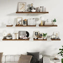 Fun Memories Floating Shelves for Wall - 10" x 10" Wood Shelf with Invisible Bracket - Deep Floating Shelves - 10 Inch Shelf Wall-Mounted for Living Room & Bathroom - Rustic Brown - Set of 2 by CozyNest Decor