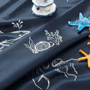 Vangao Kids Curtains for Boys Bedroom Kids Blackout Curtains 84 Inch Length Ocean Aquarium Nursery Drapes for Girls Bedroom Silver Sea Animals Print Thermal Insulated Drapes, Navy Blue 2 Panels by TinyTreasures Baby Boutique
