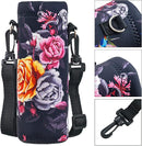 Neoprene Water Bottle Carrier Bag with Adjustable Shoulder Strap for Men Women Walking Hiking,Portable Insulated Holder Case for Stainless Steel/Glass/Plastic Bottles by TinyTreasures Baby Boutique