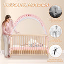 Crib Tent to Keep Baby from Climbing Out - Crib Net to Keep Baby in - Pop Up Breathable Cribs Cover - Canopy with Upgrade Strong Mesh and Durable Zipper (Pink, Lager) by TinyTreasures Baby Boutique