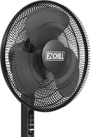 EZ-CHILL 16” Oscillating Pedestal Fan, 3-speed Options, 90-Degree Oscillating Head, Adjustable Height and Tilt, Powerful Air Flow, Black, MTFS-16B-BLK by CozyNest Decor
