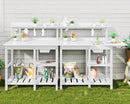 SERWALL Potting Table Set of 2 for Outside All Weather Use- White by GreenHaven Gardens