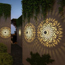 4 Pack Solar Fence Lights Metal Solar Powered Outdoor Wall Deck Step Lights Mandala Theme Waterproof Fence Light for Garden Post Patio Backyard Decor (4 Pack) by CozyNest Decor