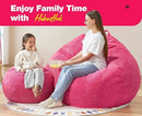 Hobestluk 4.5FT Bean Bag Chair Giant Bean Bag Chair with Filler Included Adult Bean Bag Chairs with Removable Cover for Bedroom Living Room - (Jumbo, Pink) by CozyNest Decor