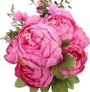 Duovlo Springs Flowers Artificial Silk Peony Bouquets Wedding Home Decoration,Pack of 1 (Spring Peach Pink) by CozyNest Decor
