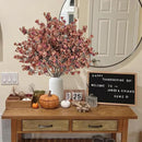 Sggvecsy 15 Pcs Babys Breath Artificial Flowers Gypsophila Bouquets Bulk Real Touch Fake Silk Flowers for Home DIY Floral Arrangement Table Centerpiece Fall Autumn Decoration (Orange Brown) by CozyNest Decor
